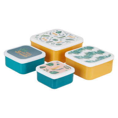 Set of 4 Palm Print Lunch Boxes