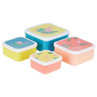 Set of 4 Flamingo Lunch Boxes
