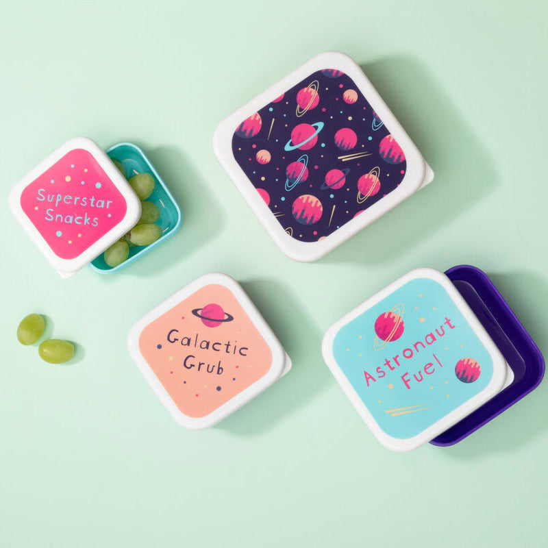 Set of 4 Space Design Lunch Boxes