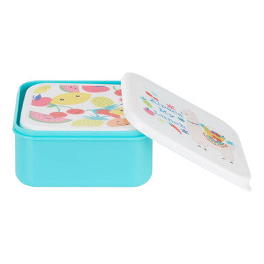 Set of 4 Alpaca and Fruit Lunch Boxes