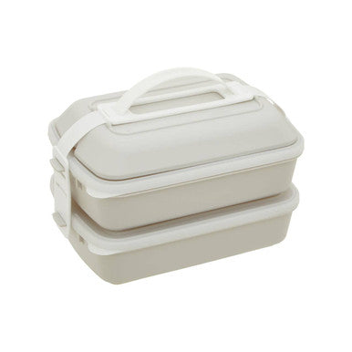 Warm Grey and White Lunch Box
