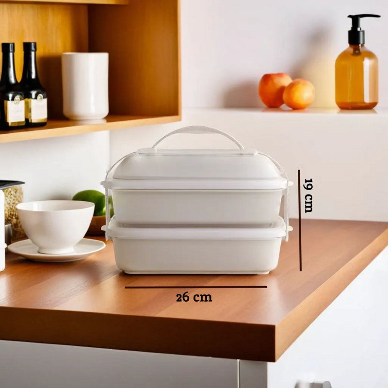 Warm Grey and White Lunch Box