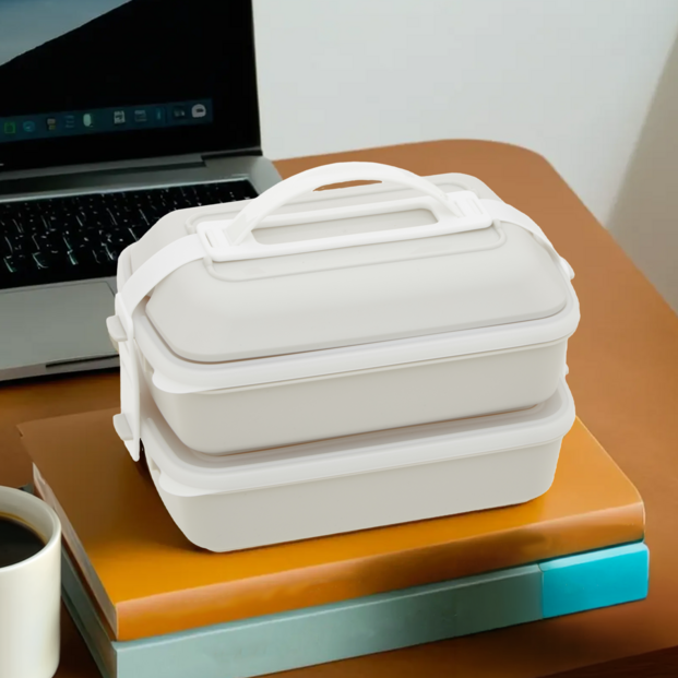 Warm Grey and White Lunch Box