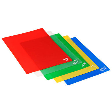 Set of 5 Flexible Colour Coded Chopping Boards