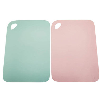 Set of 2 Pink and Green Flexible Chopping Mats