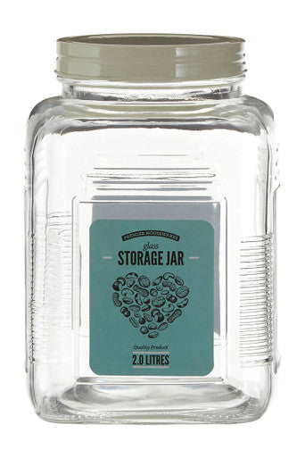 Assorted Square Clear Glass Large Storage Jar