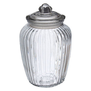 Clear Glass Fluted Storage Jar 2280ml