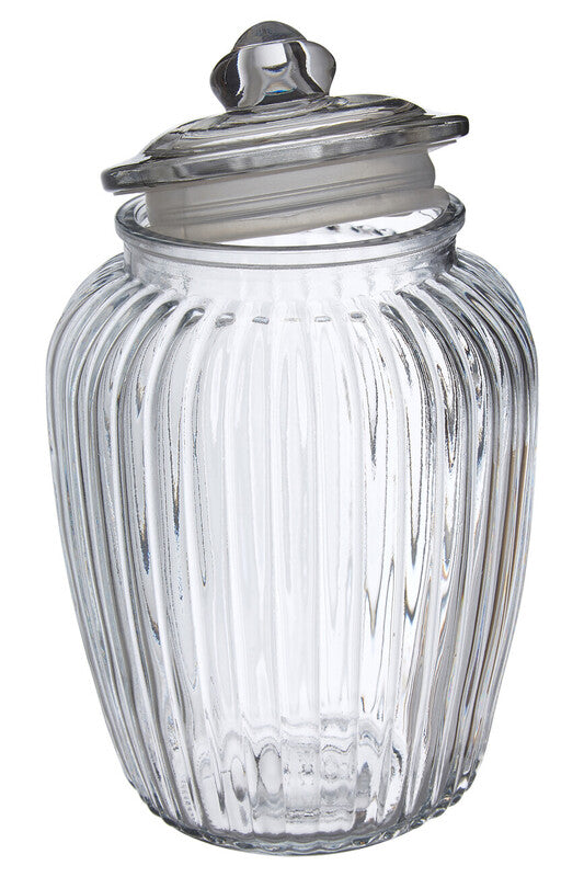 Clear Glass Fluted Storage Jar 2280ml