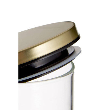 Glass Storage Jar with Gold Lid 550ml