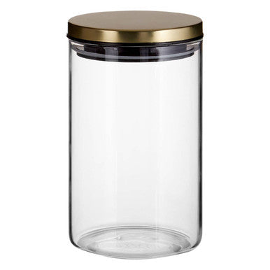 Glass Storage Jar with Gold Lid 950ml