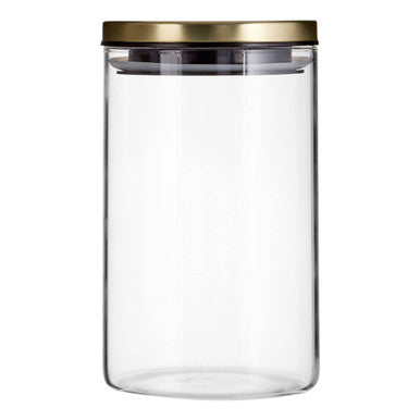 Glass Storage Jar with Gold Lid 950ml