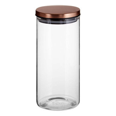 Glass Storage Jar with Rose Gold Lid 1300ml