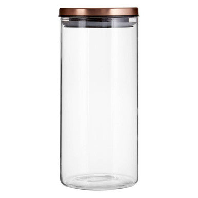 Glass Storage Jar with Rose Gold Lid 1300ml