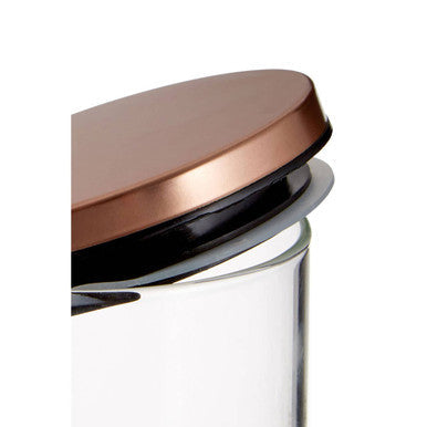 Glass Storage Jar with Rose Gold Lid 1600ml