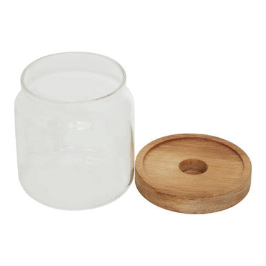 Glass Storage Jar with Acacia Wood Lid 700ml
