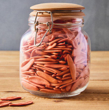 Square 1050ml Glass Jar with Wooden Lid