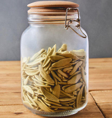 Square 1550ml Glass Jar with Wooden Lid