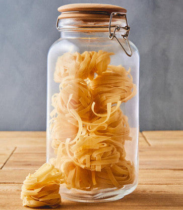 Square 2150ml Glass Jar with Wooden Lid