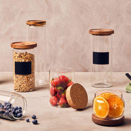 Glass Storage Jar with Acacia Lid 560ml