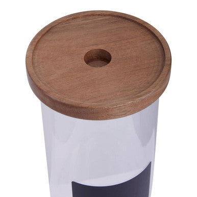 Glass Storage Jar with Acacia Lid and Chalkboard 1800ml