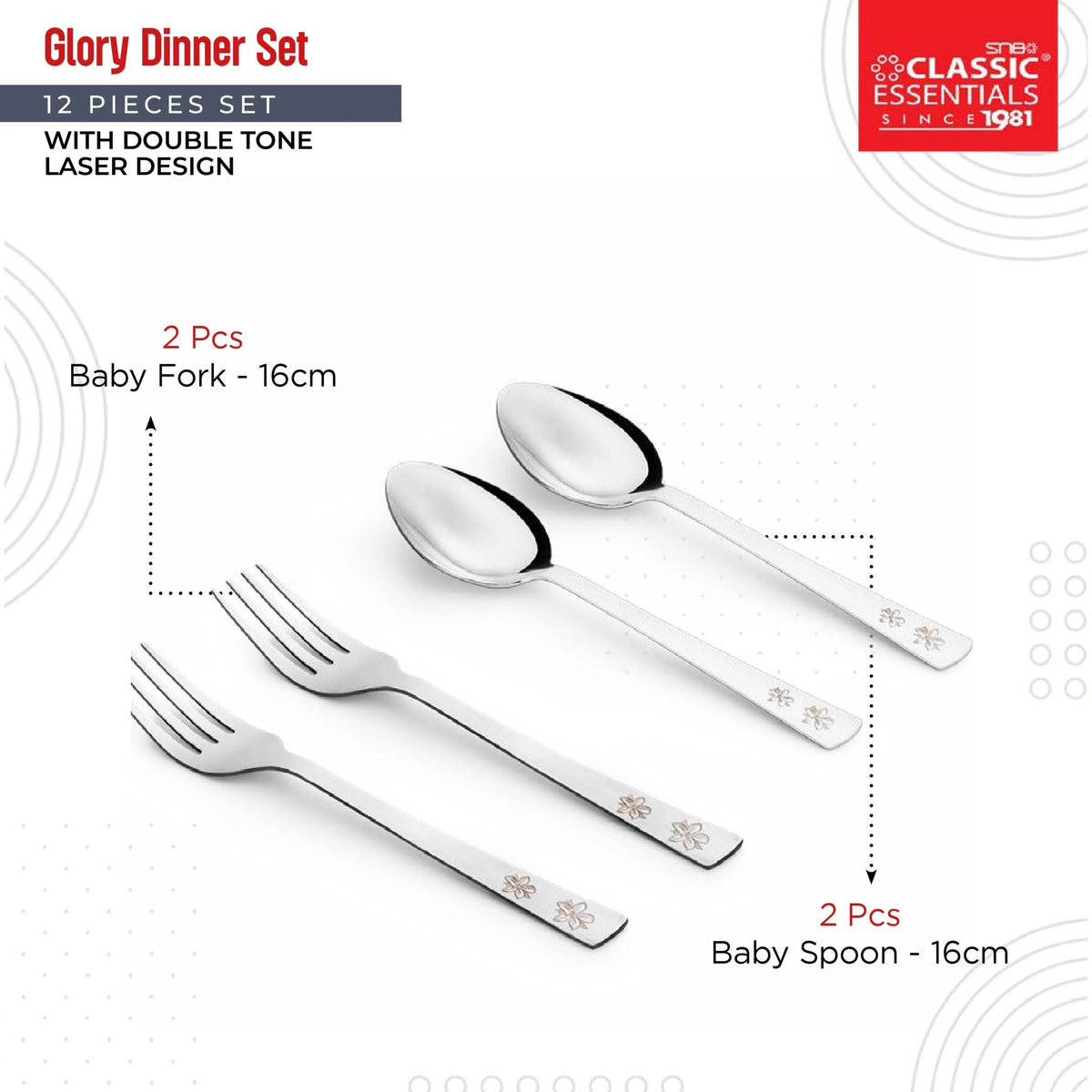 Stainless Steel 12 Piece Dinner Set