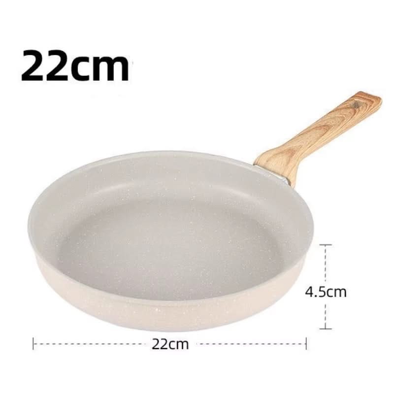 Ceramic Non-Stick Wok Frying Pan – Ideal for Pancakes, Steak, and Sauces, Compatible with Induction and Gas Stoves, 22cm