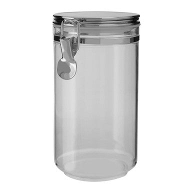 Clear Glass Storage Jar with Silver Lid 1100ml