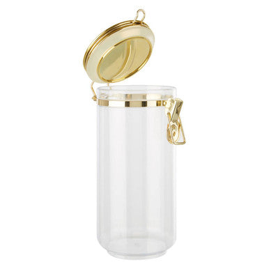 Clear Glass Storage Jar with Gold Lid 1100ml