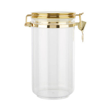 Clear Glass Storage Jar with Gold Lid 1100ml