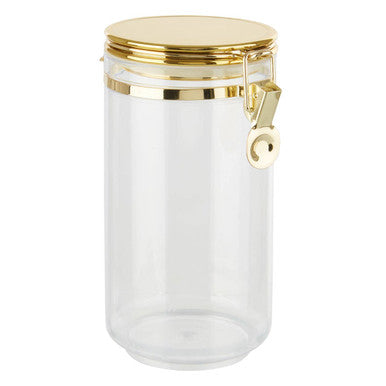 Clear Glass Storage Jar with Gold Lid 1100ml
