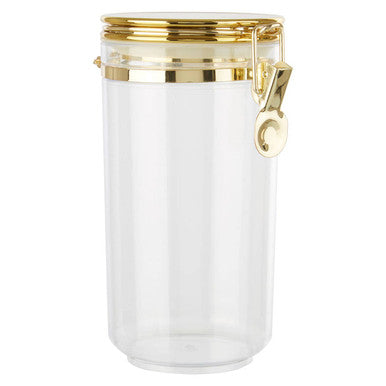 Clear Glass Storage Jar with Gold Lid 1100ml