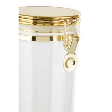 Clear Glass Storage Jar with Gold Lid 1100ml