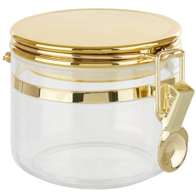 Clear Storage Jar with Gold Lid 450ml