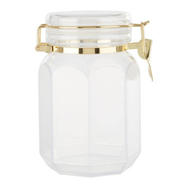Clear Octagonal Storage Jar 1200ml