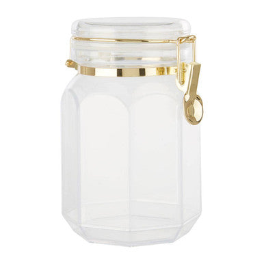 Clear Octagonal Storage Jar 1200ml