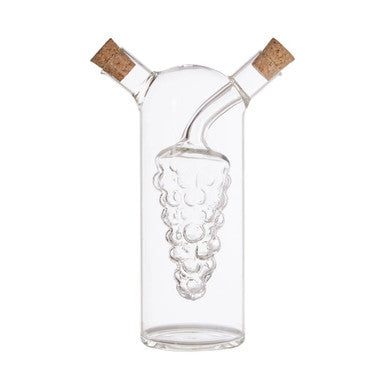 Oil and Vinegar Glass Bottle with Nested Chambers