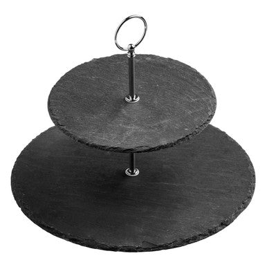 2 Tier Round Slate Cake Stand