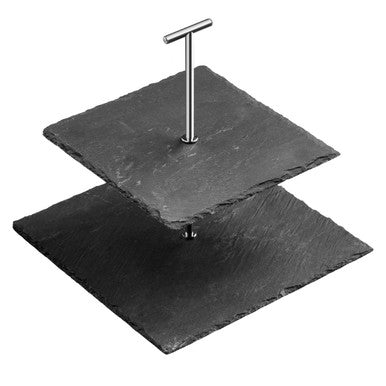 2 Tier Square Slate Cake Stand