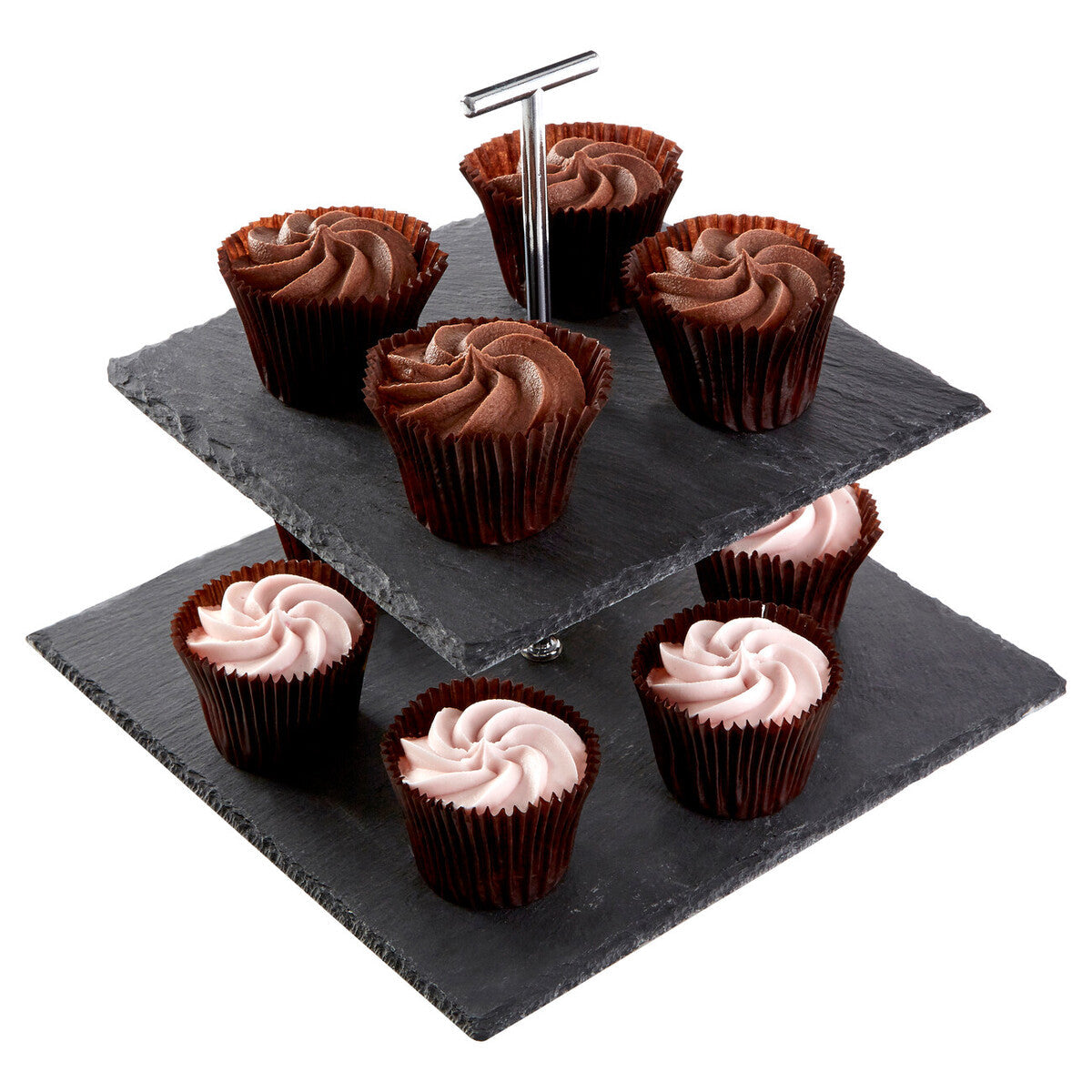 2 Tier Square Slate Cake Stand