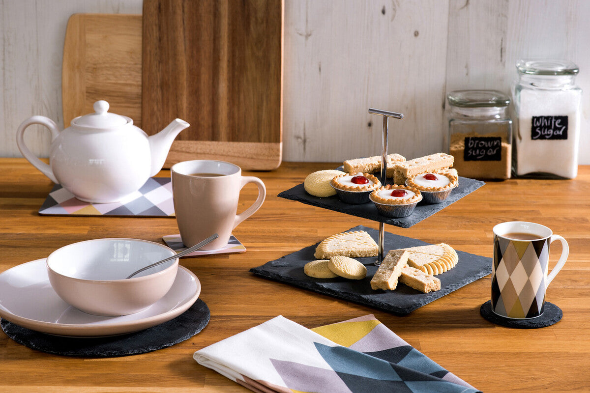 2 Tier Square Slate Cake Stand