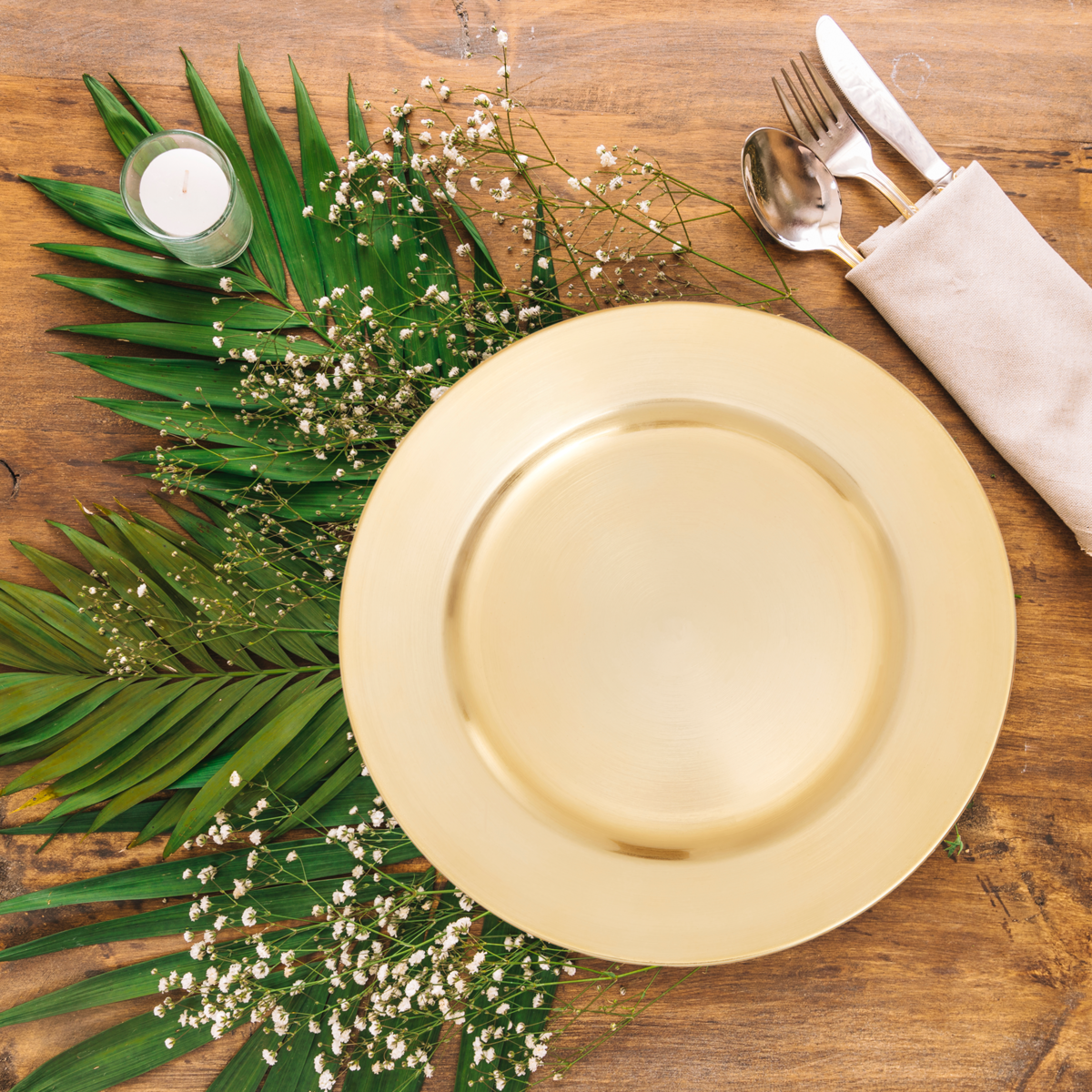 Flat Gold Charger Plate | Dia