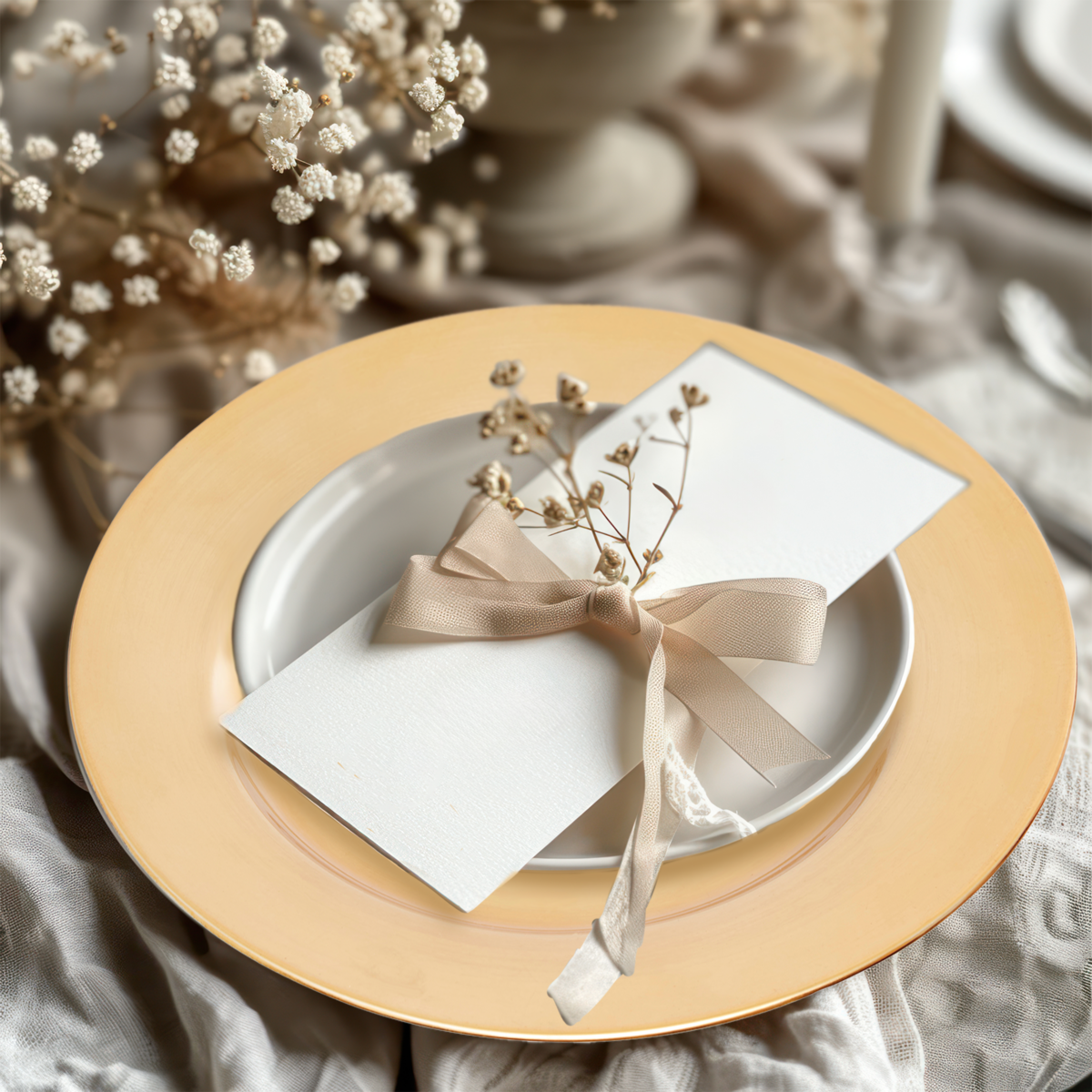Flat Gold Charger Plate | Dia
