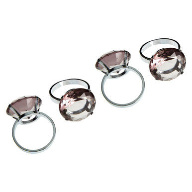 Set of 4 Smoke Grey Diamante Napkin Rings