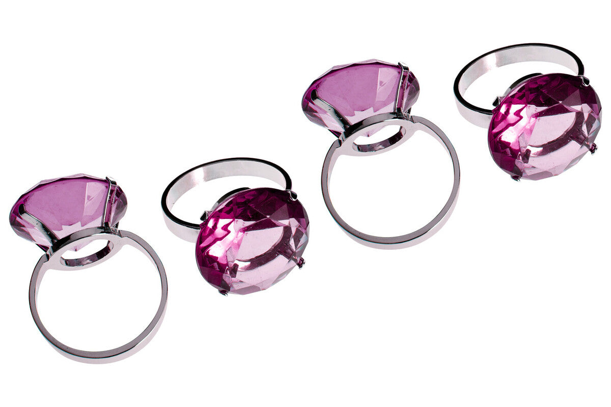 Set of 4 Purple Diamante Napkin Rings