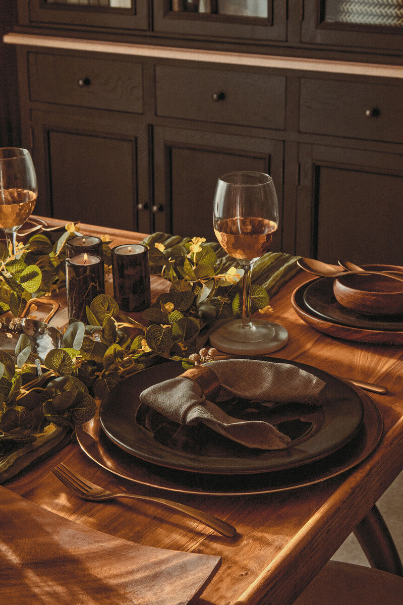 Set of 4 Brass Finish Hammered Napkin Rings