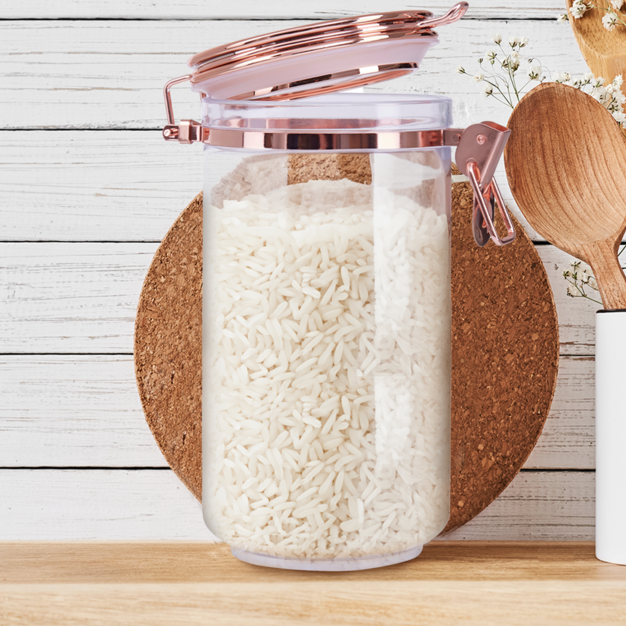 Clear Storage Jar with Copper Lid 1100ml