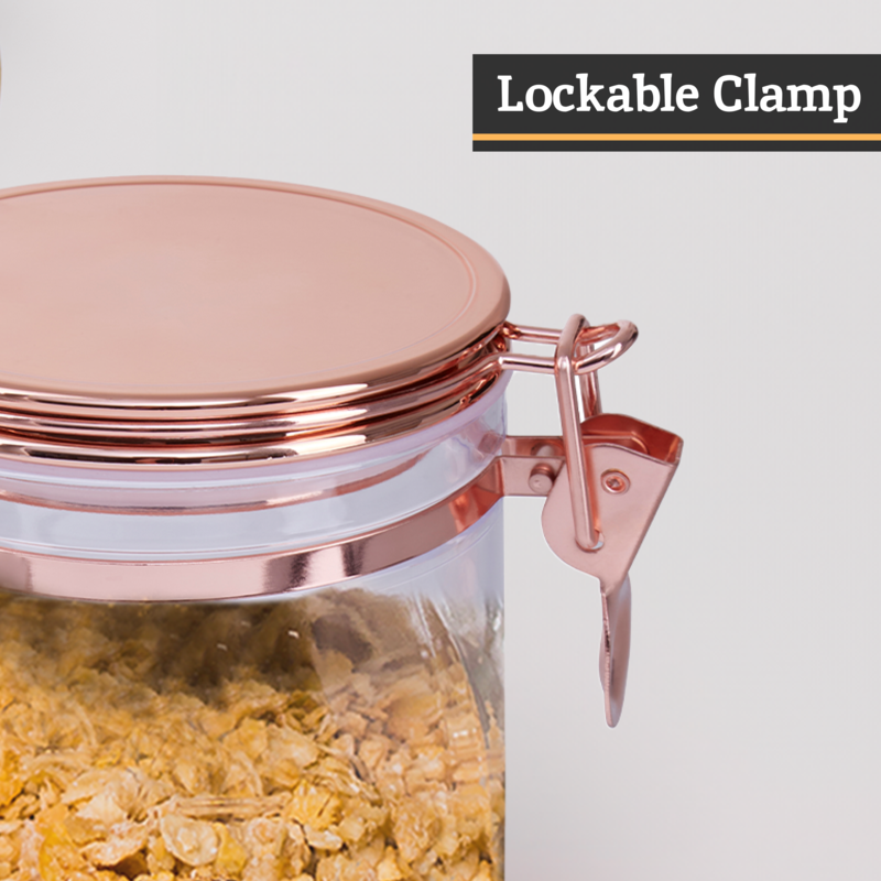Clear Storage Jar with Copper Lid 1100ml