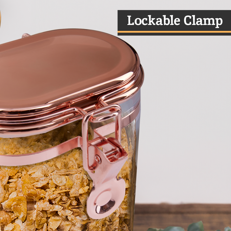 Clear Storage Jar with Copper Lid 750ml