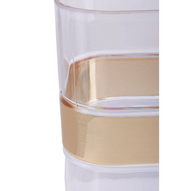 Clear Plastic Square Storage Jar with Gold Stripe 800ml