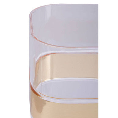 Clear Plastic Square Storage Jar with Gold Stripe 800ml